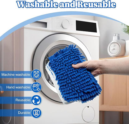3 Pack Mop Heads Replacements for Ocedar Dual-Action Flip Mop, Spin Mop Replace Heads with Microfiber&Chenille Mop Refills Double Sided for All Floor Dry/Wet Use,Machine Washable,Reusable Mop Pads