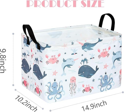 MAIZMZ Baby Storage Basket Cute Gifts Basket Toys Organizer Waterproof Kids Hamper Nursery Bins Women Storage Cube for Home/Dorm/Kitchen/Pet/Office/Closet/Shelf/Room Decor