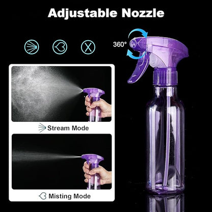 Cosywell Empty Spray Bottles 8.8oz/260ml 2 Pack Plastic Spray Bottle for Cleaning Mist/Stream Refillable Container Water Spraying Bottle for Cooking Hair Care Essential Oils(Purple)