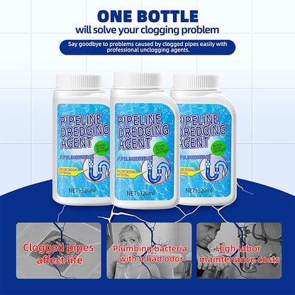 Liapu 3pcs Drain Clog Remover, Pipeline Dredging Agent, Powerful Quick Cleaning Drain Toilet Cleaner Tool, Unclog Toilet Clog And Kitchen Sink Pipe Unblocker Powder