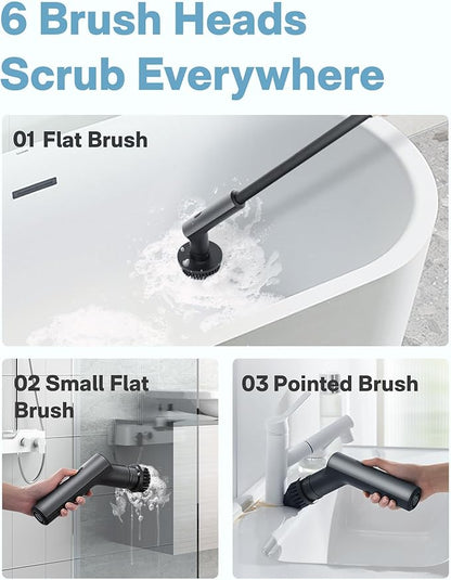 HOTO 3 Pcs Replacement Brush Heads for Cordless Spin Scrubber, Suitable for HOTO Electric Scrubber Only, Power Cleaning Brushes for Bathroom Floor Tile