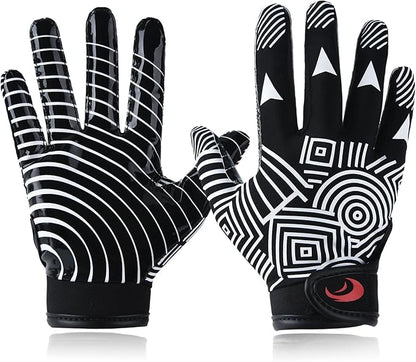 Youth Football Gloves Kids Silicone Grip Receiver Gloves with Super Stick Ability for Best Game Experience