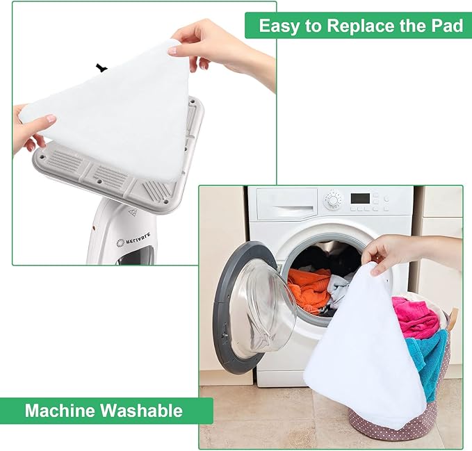 12 PCS Replacement Triangle Steam Mop Pads Reusable Washable Microfiber Steamer Cleaning Pads Compatible for Steamboy X5 H2O H20 S302 S001