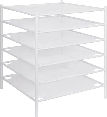 STO STO Sweater Drying Rack, 6-Pack Stackable Mesh Clothes Drying Rack, Laundry Drying Rack for Sweaters, Socks, Toys, White