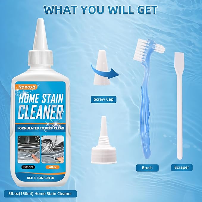 Household Stain Remover Gel, Effective Home Cleaner, Washing Machine Cleaner for Washing Machine Strips, Kitchen Sinks, Tiles, Grout, Bathroom, Refrigerator Strips