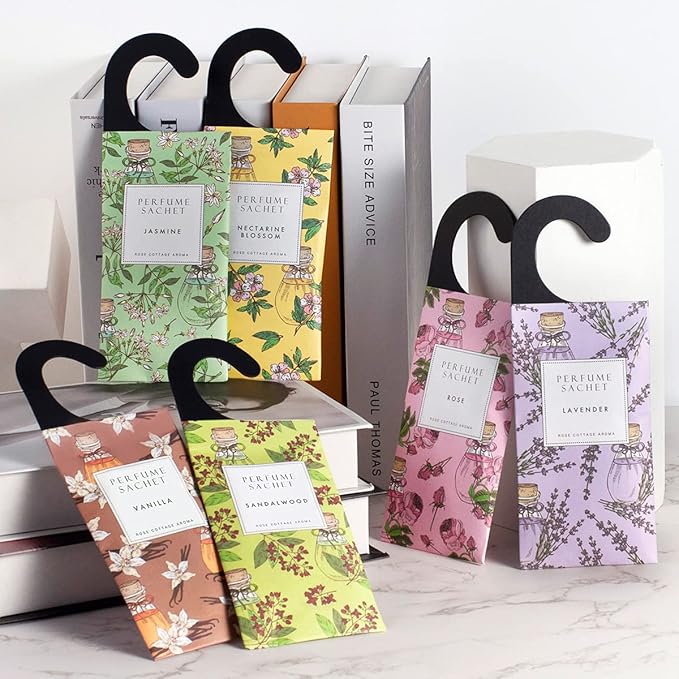 ROSE COTTAGE Large 12 Packs Sea Breeze Hanging Closet Deodorizer Air Freshener Long Lasting Scented Sachets Smell Goods for House