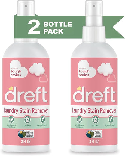 Dreft Stain Remover for Baby Clothes and Hypoallergenic Baby Stain Remover Spray, Travel Size Stain Treater, 3 Fl Oz ( Pack of 2)