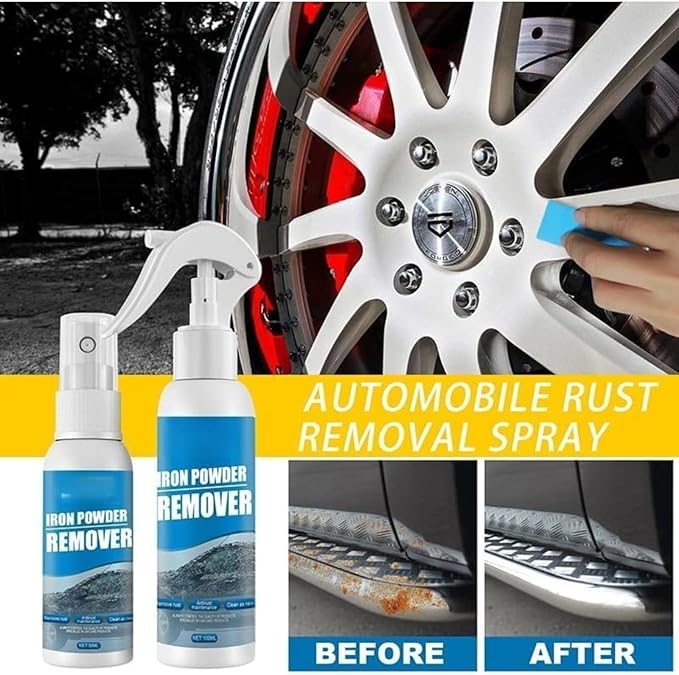 Multi-functional Quick-acting Rust Removal Spray, Iron Powder Remover Spray, Portable Rust Remover Sprays for Metal, for Paint, Tools, Car, Hardware - 100ML (L*1)