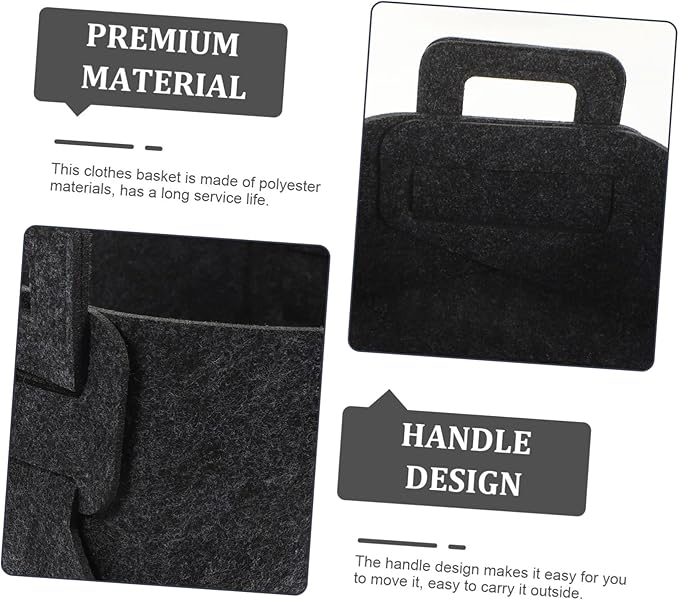 Foldable Laundry Basket with Felt Capacity Laundry Organizer for Household Clothes Storage Portable Dirty Clothes Hamper Dark Gray