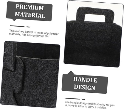 Foldable Laundry Basket with Felt Capacity Laundry Organizer for Household Clothes Storage Portable Dirty Clothes Hamper Dark Gray