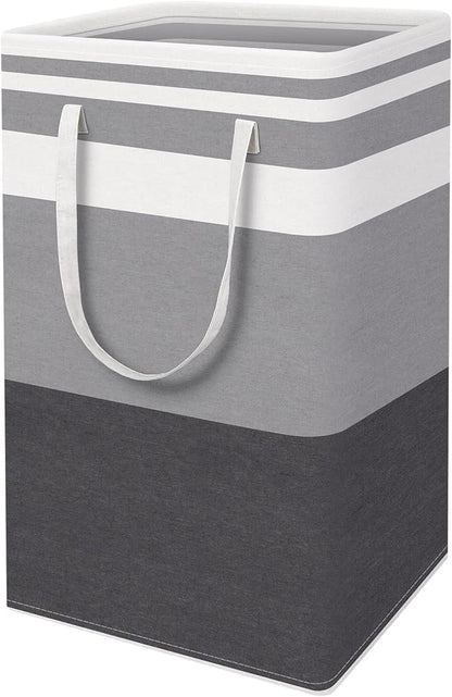 HomeHacks Large Laundry Basket, Waterproof, Freestanding Laundry Hamper, Collapsible Tall Clothes Hamper with Extended Handles for Clothes in The Dorm and Family Gradient Grey,88L