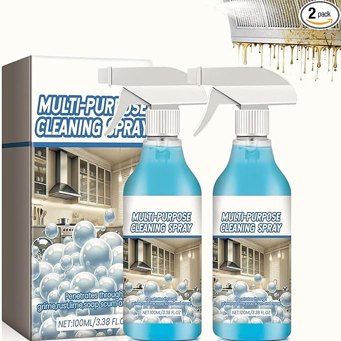 2 Pcs Multi-Purpose Cleaning Spray, Upgraded Spray Oven Cleaner, Foam Toilet Cleaner Kitchen Foam Cleaner, Multi-Purpose Spray for Kitchens, Countertops, Ovens
