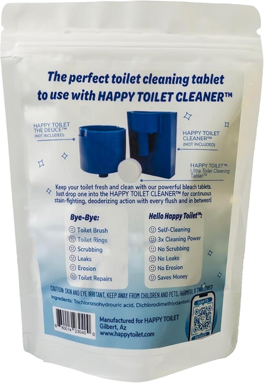 Happy Toilet Cleaner Automatic Toilet Bowl Cleaner Tablets Ultra-Strength Bathroom Toilet Tank Cleaner Tablets for Tank - Toilet Bowl Cleaners Resealable 36-Pack Bag