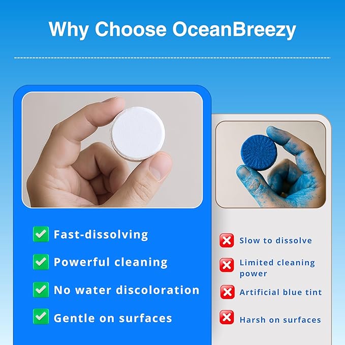 Automatic Toilet Bowl Cleaner Tablets, Bleach & Oxidation Formula for Powerful Cleaning, Deodorizing & Descaling, Long-Lasting Slow-Release Toilet Tank Cleaner, Septic Safe, 24 Tablets