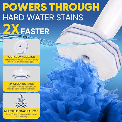 200Ct Aromative Toilet Brush Refills, Toilet Bowl Cleaner Refills, Double-Layer Cleaning Pads Added, Disposable Refill Heads for Toilet Bowl Cleaner Wands，Bulk （Patented）
