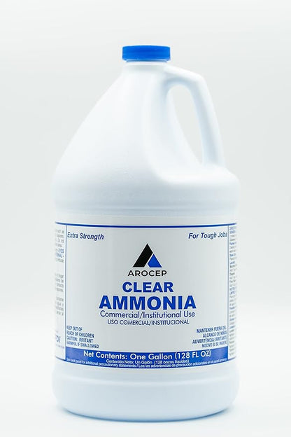 Clear Ammonia Cleaner Liquid, 2 Gallon, Multipurpose, Multi-Surface Cleaning Solution Removes Grease, Hard Water Stains, and Odors, Kitchen and Bathroom Use