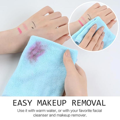 SINLAND Microfiber Facial Cloths Fast Drying Washcloth 12inch x 12inch Absorbent Face Wash Cloth Soft Makeup Remover Cloths