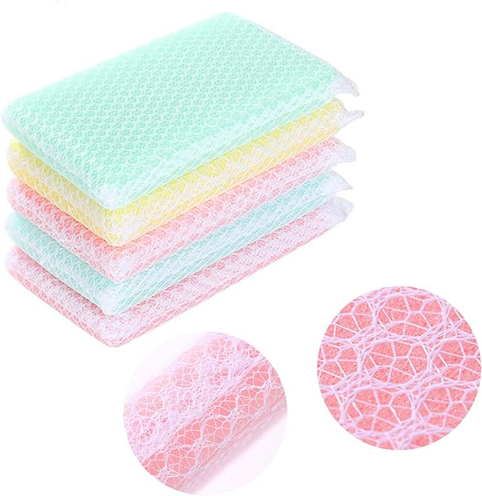 Individually Wrapped Sponge, Kitchen Dishwashing Sponge Non Scratch Heavy Duty Scouring Pad, Odor-Free Microfiber Cleaning Sponge Wipes Scrub Pads for Cleaning Dishes Hard Surface Tools (10)