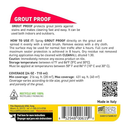 FILA Grout Sealer Spray Filagrout Proof 24 OZ, Grout Sealer for Tile and Stone, Eco-friendly