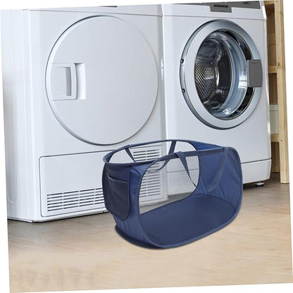 Alipis Large Foldable Mesh Laundry Basket Portable Collapsible Laundry Hamper with Wire Frame for Home Dorm Outdoor Use Space Saving Clothes Storage Organizer