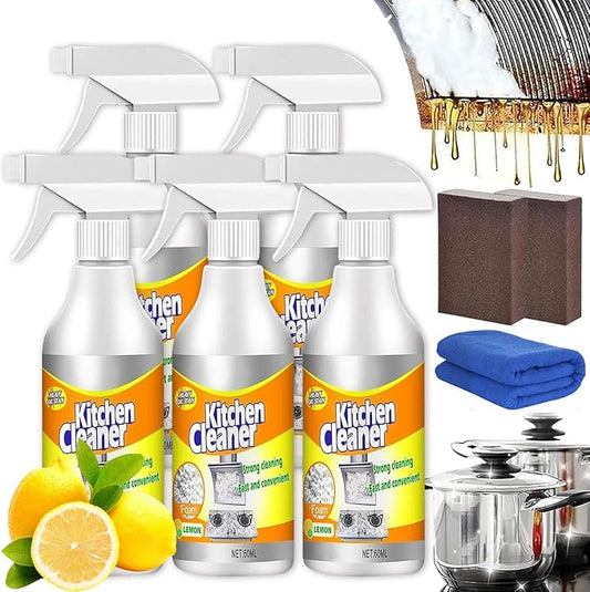 Kitchen Foam Cleaner, Kitchen Cleaner Foam Spray, Sciasi Kitchen Cleaner, Foam Kitchen Cleaner, All-Purpose Kitchen Pots And Pan Cleaner, Cleaning Supplys (5PCS)