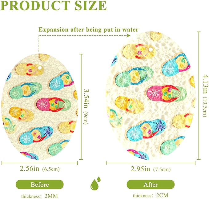 Flip Flops Kitchen Scrub Sponges, Pop-up Kitchen Cleaning Sponges Reusable Dish Washing Sponges for Bathroom Household Cleaning 3 Pack - Non Scratch Scrubber