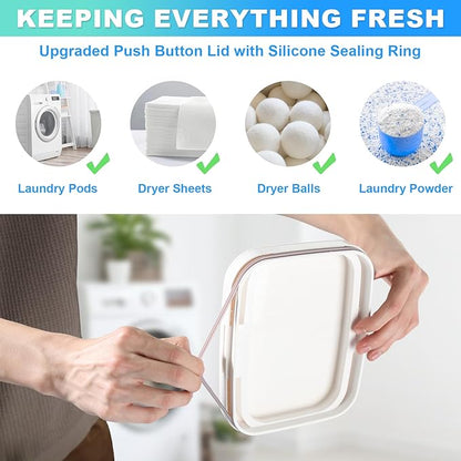 Laundry Pods Container, 1 Pack 2.96 qt. / 95 fl oz Powder Holder Dispenser for Laundry Room Organization Decor, Plastic Pod Beads Detergent Containers for Storage