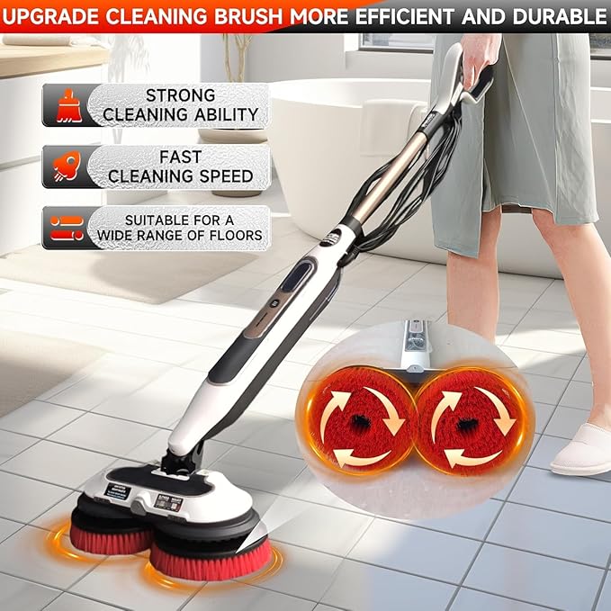Steam Mop Pads Replacement Brush Head for Shark Steam and Scrub Mop S7000 s7001 S8201 Series Brush Heads with Nylon Bristles, Deep Clean Hardwood & Tile Floors Grout, Scratch-Free Polish (red)
