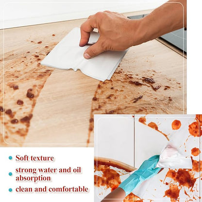 Tranqun 200 Pcs Disposable Microfiber Cleaning Cloth Bulk 12 x 12 Inch Lint Free Cloths Non Abrasive Window Wipes High Absorbent Microfiber Cleaning Rag for Household Kitchen Car Window