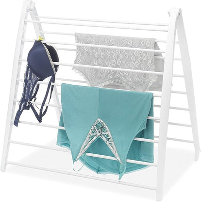 Whitmor Spacemaker Folding Drying Rack, Freestanding Indoor Clothes Dryer, Space Saving Compact Design, 6"L x 26"W x 51.5"H, White