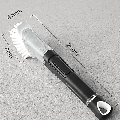 Smilyeez Soap Dispensing Dishwand (Black) with Ergonomic Handle and 2 Interchangeable Brushes - Effortless Cleaning and Long-Lasting Durability - Kitchen and Dishwashing Essential