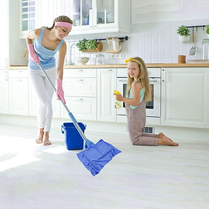 6 Pcs Extra Large Microfiber Cleaning Cloth, 20" x 30" Washable Reusable Large Floor Cloth Rags, Microfiber Towels for Mop Cleaning Office Bathrooms Housekeeping (Blue, White)