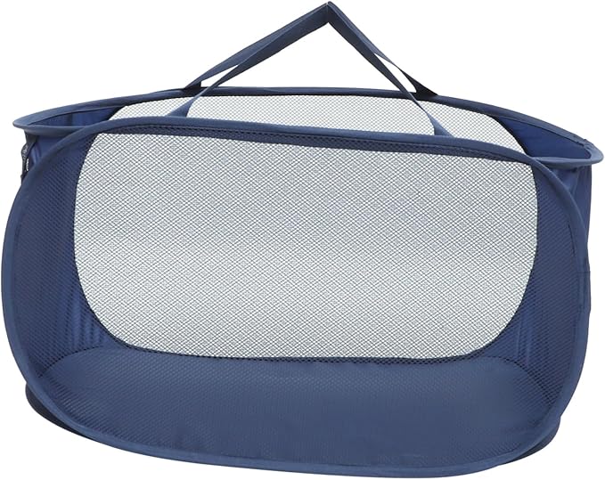 Alipis Large Foldable Mesh Laundry Basket Portable Collapsible Laundry Hamper with Wire Frame for Home Dorm Outdoor Use Space Saving Clothes Storage Organizer