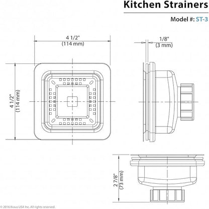 KRAUS Stainless Steel Pax Strainer, ST-3