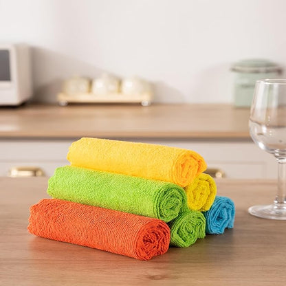 Microfiber Cleaning Cloth, 24 Pack Highly Absorbent Cleaning Rags, Reusable Lint Free Cloths Microfiber Rag for House, Kitchen, Car Care, 11 x12 inch, Multicolor