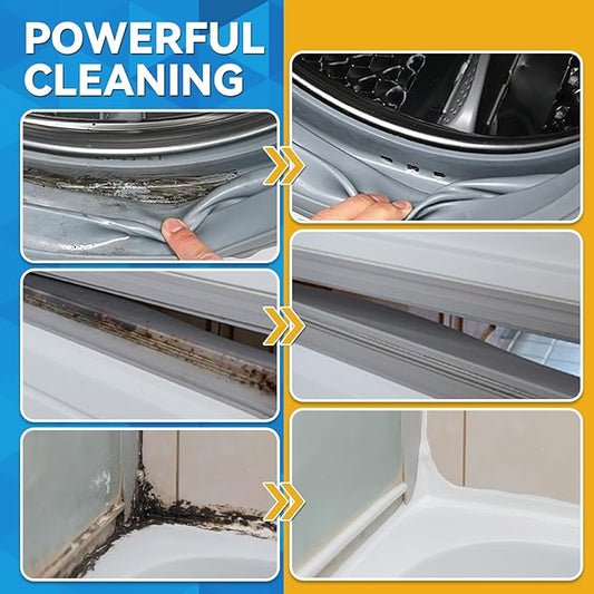 Mold Stain Cleaner, 8 Floz Washing Machine Cleaner Gel with Brush, Household All-Purpose Cleaner Highly Effective in Penetrating for Grout, Fridge, Bathroom, Shower, Front Load Washer, Tile Bathtub