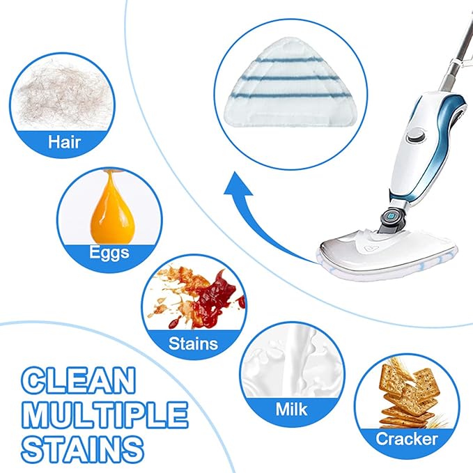 4 Pack Reusable Mop Pads Compatible with True & Tidy STM-500, STM-700 Steam Mops, Refills for Turonic ST3 Steam Mop Microfiber Washable Pads, Cloths for Floor Cleaning, Scrubbing and Floor Caring