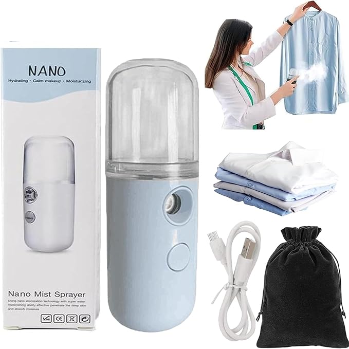 Easy Care Sunshine 15s Heat up Mini Travel Steamer, Easycare Sunshine Mini Travel Atomizer, Mini Handheld Garment Steamer, Fabric Steam Iron for Home and Travel (Blue)