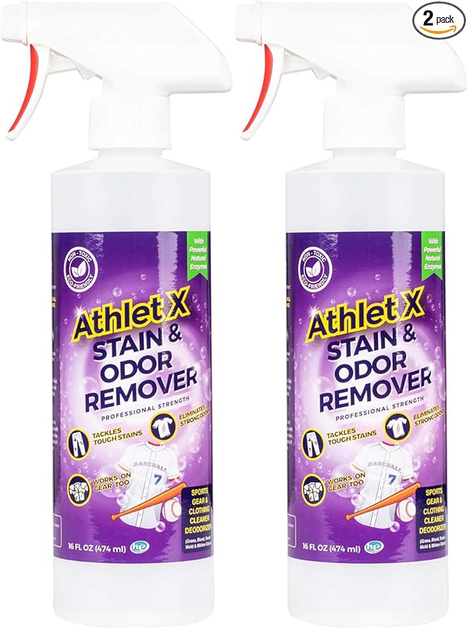 AthletX Amazing Sports Wear Stain & Odor Remover - Grass, Blood & Sweat Stains & Odors - Workout Clothes - Natural Enzymes - USA Made