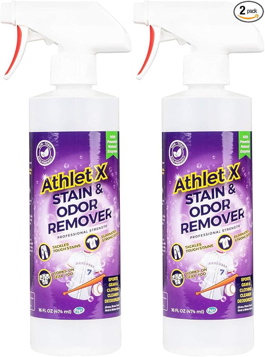 AthletX Amazing Sports Wear Stain & Odor Remover - Grass, Blood & Sweat Stains & Odors - Workout Clothes - Natural Enzymes - USA Made