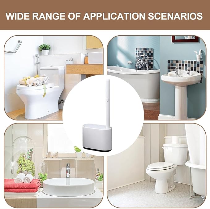 Toilet Cleaner Brush - Toilet Bowl Brush, Toilet Brush for Wall | Deep Clean Toilet Bowl Scrubber, dureble Bristles Ergonomic Handle Compact Design, Bathroom Cleaning Tool, Hygienic Storage Solution