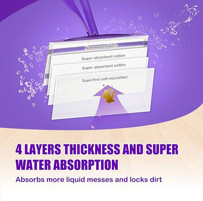 80 Pack Wet Jet Pads for Swiffer Wet Jet Spray Mop - Disposable Wet Jet Refills for All-Purpose Multi-Surface Hardwood Floor Cleaning, 4 Layers Thickened & Durable | Heavy-Duty Absorbent