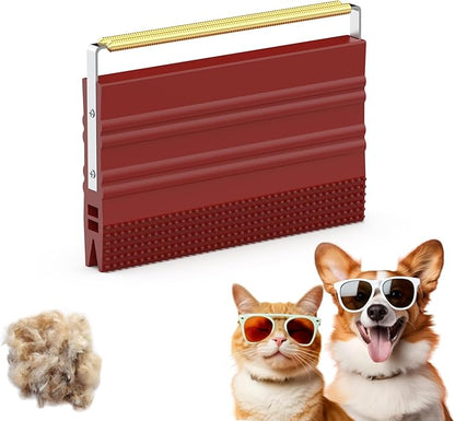 Mini Pet Hair Remover – 2025 Reusable Carpet Rake & Fur Scraper for Furniture, Car Interior, Hair Remover Brush for Bed, Couch, Home Surfaces Red