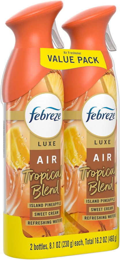 Febreze Air Mist, Air Freshener Spray, Odor Fighting Room Spray, Deodorizer for Home Bathroom Kitchen Office Apartment Dorm Room Classroom, Tropical Blend, 8.1oz, 2ct
