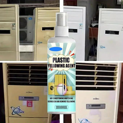 Plastic Yellowing Restorer Kit,Multi-Purpose Whitening Cleaner Spray for Air Conditioners,Toilet Seats,Household Appliances,Restores Whiteness with Cleaning Cloth (clear)