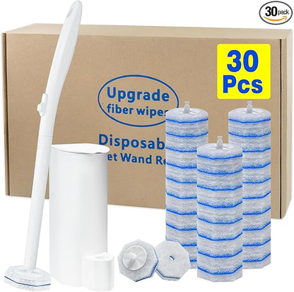 Disposable Toilet Brush and Holder Set, with 30 PCS Toilet Wand refills for Clorox.