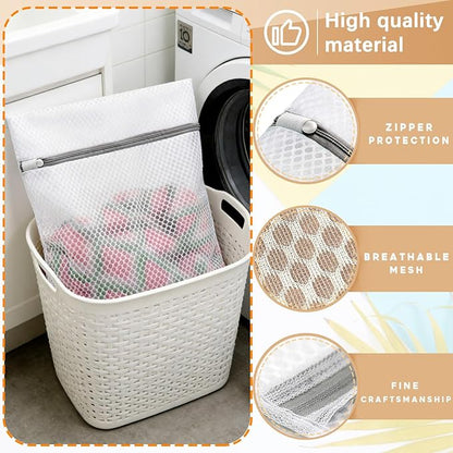 10 Pcs Laundry Bags Mesh Wash Bags, Premium Durable Double-Layer Honeycomb Mesh Laundry Bags for Delicates 12 x 16 Inches