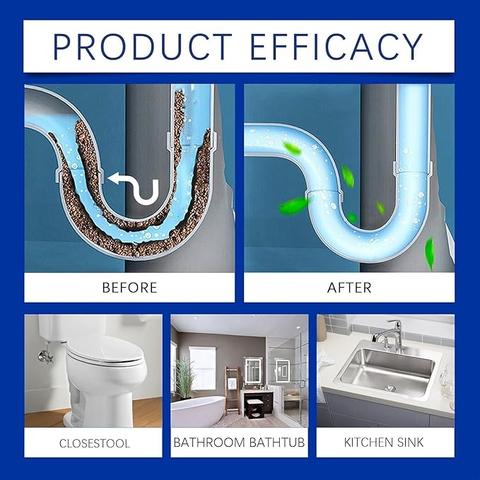 Drain Cleaner, Power Foam Unclogging Cleaner's Rapid-Dissolve Formula, 110g Sink and Drain Cleaner, Fast-Acting Drai𝐧 Opener for Bathroom Kitchen Toilet Pipe (1pcs)