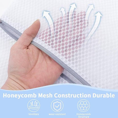 Laundry Bags Mesh Wash Bags with Strong Zipper, Upgraded Honeycomb and Fine Mesh Design Delicate Laundry Bag for College,Dorm,Storage(12X16IN, 12PCS)