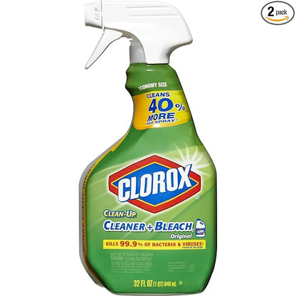 Clorox Company Clorox Clean-Up All Purpose Cleaner Spray Bottle With Bleach Original, 32 Fl Oz, Pack of 2